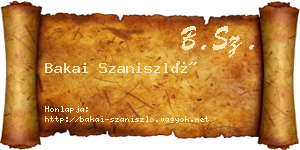 Bakai Szaniszló névjegykártya